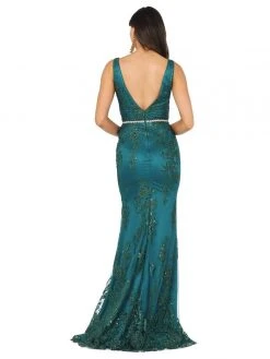 Dancing Queen - 2946 Sleeveless V Neck Embellished Mermaid Prom Dress 8 Dancing Queen - 2946 Sleeveless V Neck Embellished Mermaid Prom Dress