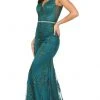 Dancing Queen - 2946 Sleeveless V Neck Embellished Mermaid Prom Dress