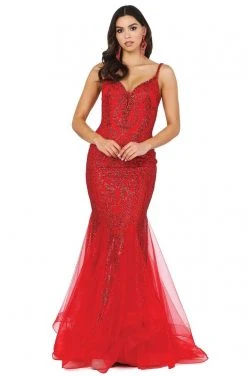 Dancing Queen - 2972 Embellished Tulle Godets Trumpet Prom Dress