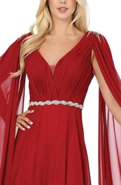 Dancing Queen - 2991 Embellished Plunging V-neck A-line Gown