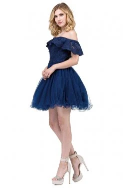 Dancing Queen - 3016 Ruffled Off-Shoulder A-Line Homecoming Dress 8 Dancing Queen - 3016 Ruffled Off-Shoulder A-Line Homecoming Dress