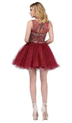 Dancing Queen - 3023 Embellished Scoop A-line Homecoming Dress