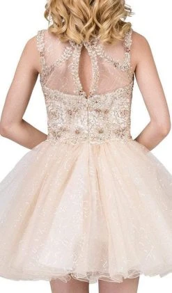 Dancing Queen - 3023 Embellished Scoop A-line Homecoming Dress