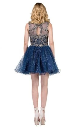 Dancing Queen - 3023 Embellished Scoop A-line Homecoming Dress