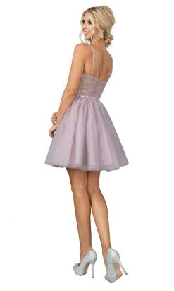Dancing Queen - 3268 Glitter A-Line Cocktail Dress 5 Dancing Queen - 3268 Glitter A-Line Cocktail Dress