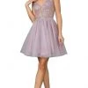 Dancing Queen - 3268 Glitter A-Line Cocktail Dress 1 Dancing Queen - 3268 Glitter A-Line Cocktail Dress
