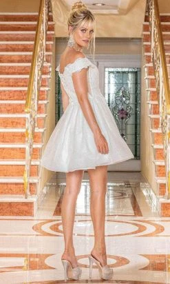 Dancing Queen 3292 - Off Shoulder Embellished Cocktail Dress
