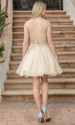 Dancing Queen 3315 - Dual Straps Embellished Cocktail Dress