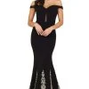 Dancing Queen - 4003 Off Shoulder Applique-Accented Mermaid Gown
