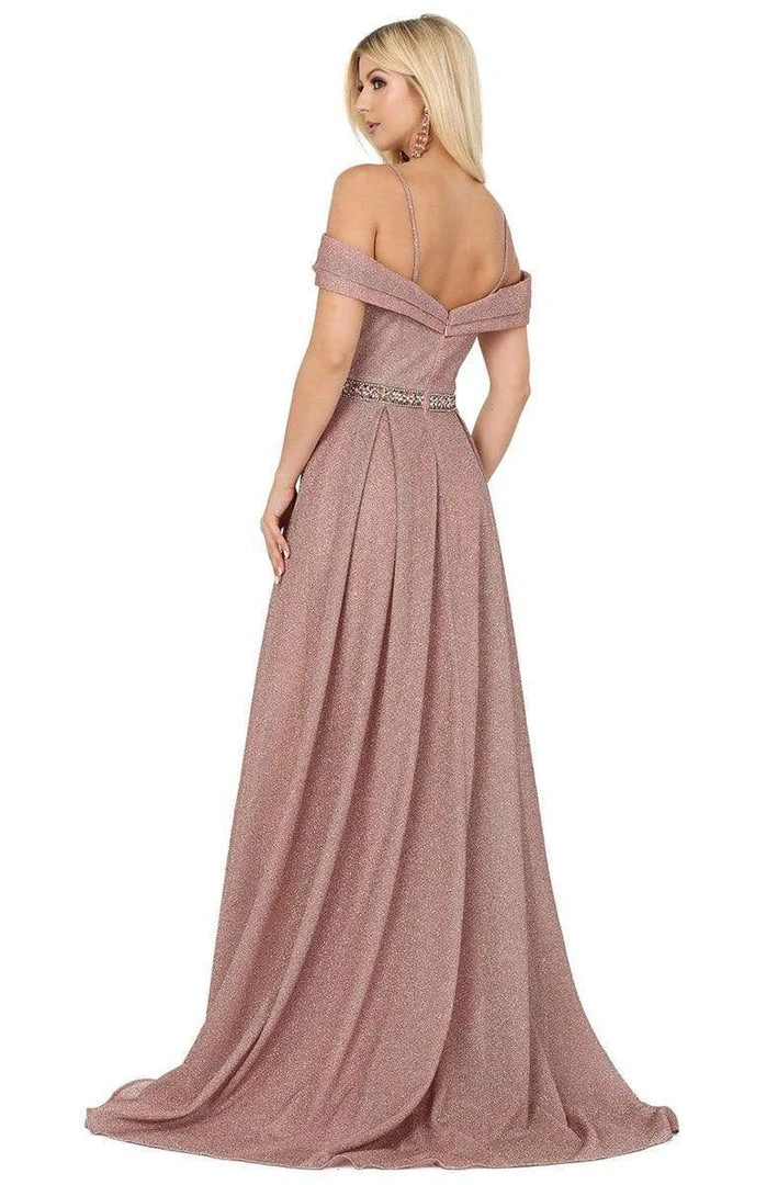 Dancing Queen - 4006 Pleated Off-Shoulder A-line Gown 5 Dancing Queen - 4006 Pleated Off-Shoulder A-line Gown