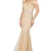 Dancing Queen - 4043 Embroidered Off-Shoulder Trumpet Dress