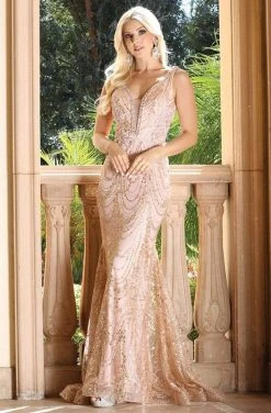 Dancing Queen - 4090 Jeweled Garland Motif Mermaid Gown