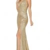 Dancing Queen - 4169 Sleeveless Deep V Neck Trumpet Dress 2 Dancing Queen - 4169 Sleeveless Deep V Neck Trumpet Dress