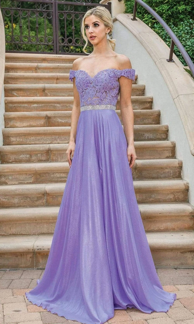 Dancing Queen - 4238 Off Shoulder A-Line Evening Dress 3 Dancing Queen - 4238 Off Shoulder A-Line Evening Dress