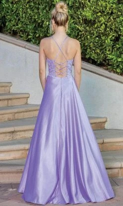 Dancing Queen 4260 - Embroidered Sleeveless V-neck Prom Dress
