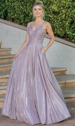 Dancing Queen 4261 - Embroidered V-neck Prom Dress