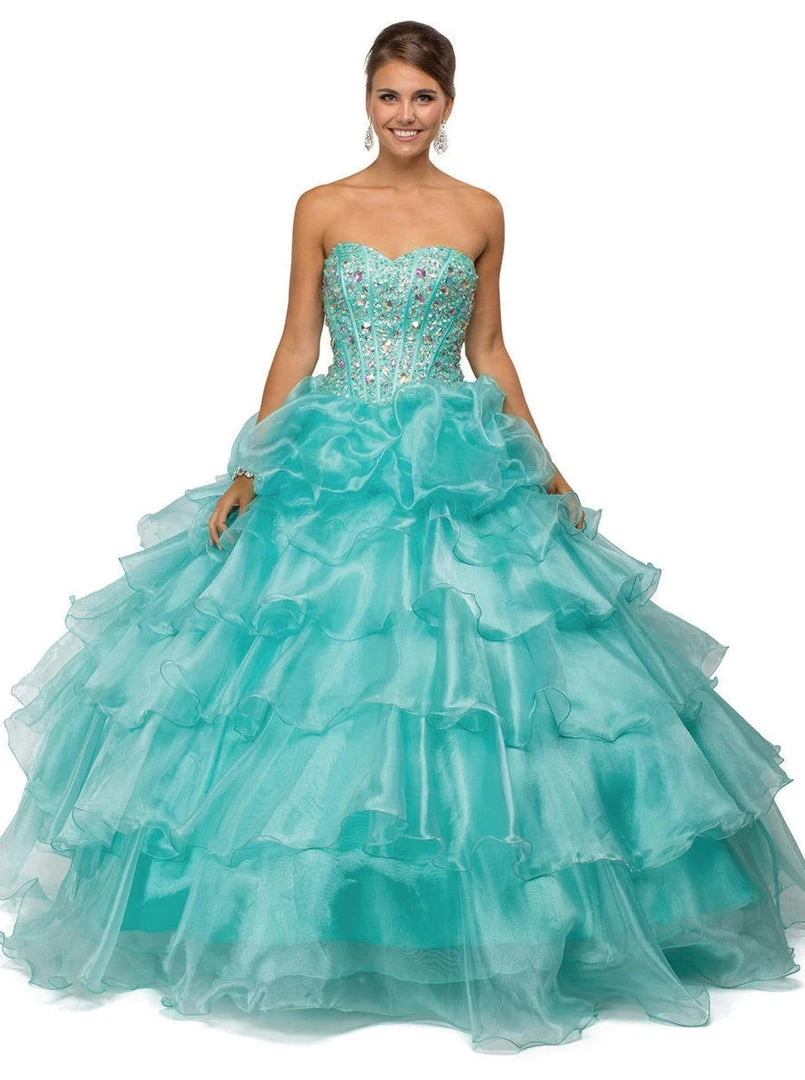 Dancing Queen - 8751 Strapless Bejeweled Quinceanera Ballgown 3 Dancing Queen - 8751 Strapless Bejeweled Quinceanera Ballgown