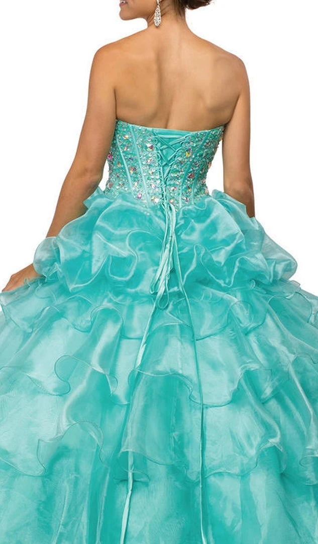 Dancing Queen - 8751 Strapless Bejeweled Quinceanera Ballgown 6 Dancing Queen - 8751 Strapless Bejeweled Quinceanera Ballgown