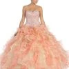 Dancing Queen - 8947 Shimmering Strapless Ruffled Quinceanera Ballgown