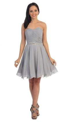 Dancing Queen - 9115 Surplice Sweetheart Bodice Chiffon Prom Dress
