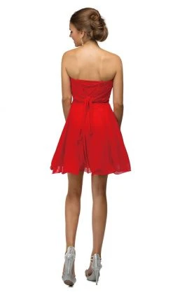 Dancing Queen - 9115 Surplice Sweetheart Bodice Chiffon Prom Dress