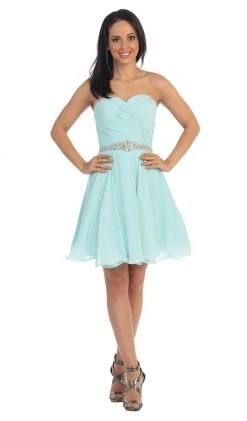 Dancing Queen - 9115 Surplice Sweetheart Bodice Chiffon Prom Dress