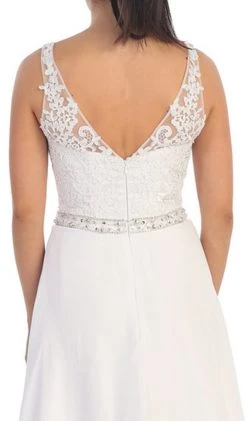 Dancing Queen - 9176 V-neck Lace Evening Gown