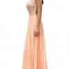 Dancing Queen - 9293 Exquisite Illusion High Halter Chiffon A-Line Gown