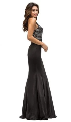Dancing Queen - 9355 Sparkly Sequined Halter Style Evening Gown 11 Dancing Queen - 9355 Sparkly Sequined Halter Style Evening Gown