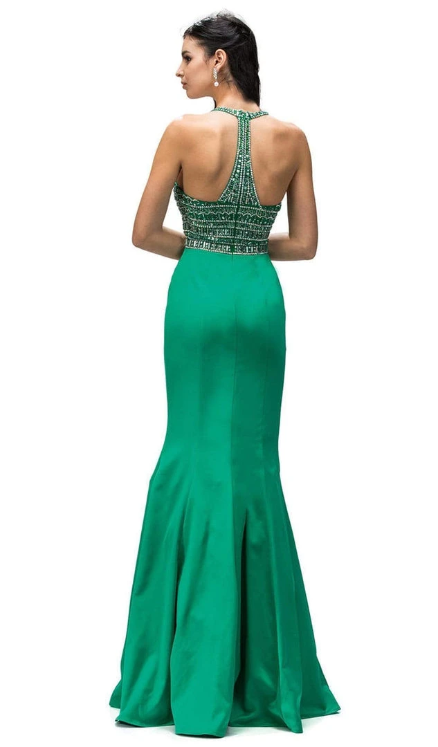 Dancing Queen - 9355 Sparkly Sequined Halter Style Evening Gown 5 Dancing Queen - 9355 Sparkly Sequined Halter Style Evening Gown