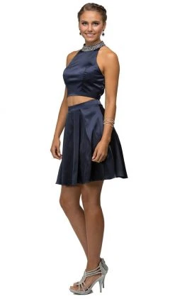 Dancing Queen - 9495 Embellished Collar Two-Piece Homecoming Dress
