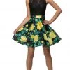 Dancing Queen - 9517 Floral Print Illusion A-Line Cocktail Dress