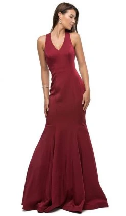 Dancing Queen - 9637 Magnificent V-Neck Racer Back Prom Dress 14 Dancing Queen - 9637 Magnificent V-Neck Racer Back Prom Dress