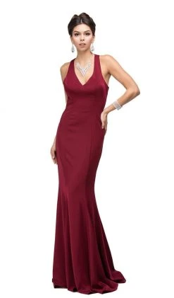 Dancing Queen - 9637 Magnificent V-Neck Racer Back Prom Dress 13 Dancing Queen - 9637 Magnificent V-Neck Racer Back Prom Dress