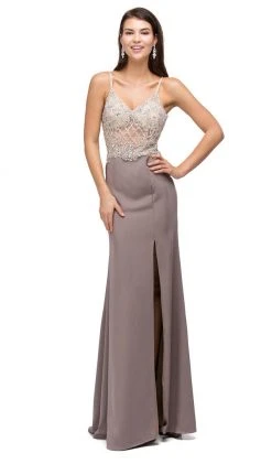 Dancing Queen - 9650 Sheer Jewel Embellished Bodice Evening Dress