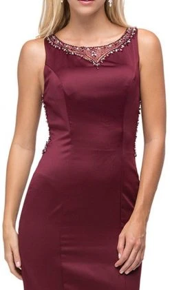 Dancing Queen - 9699 Glamour Embellished Sheer Back Long Mermaid Prom Dress