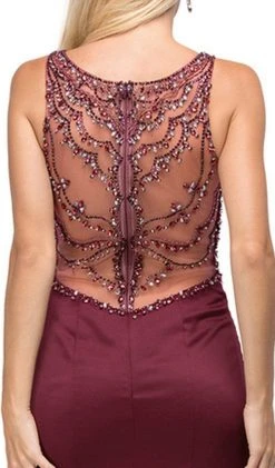 Dancing Queen - 9699 Glamour Embellished Sheer Back Long Mermaid Prom Dress