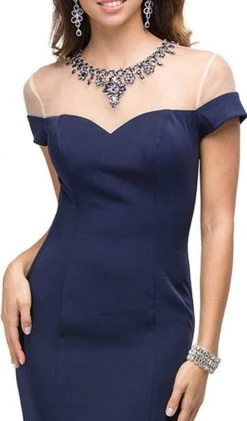 Dancing Queen - 9752 Long Mock Off-the-Shoulder Illusion Prom Dress 8 Dancing Queen - 9752 Long Mock Off-the-Shoulder Illusion Prom Dress