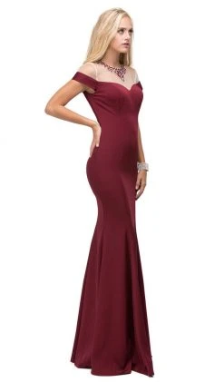 Dancing Queen - 9752 Long Mock Off-the-Shoulder Illusion Prom Dress 11 Dancing Queen - 9752 Long Mock Off-the-Shoulder Illusion Prom Dress