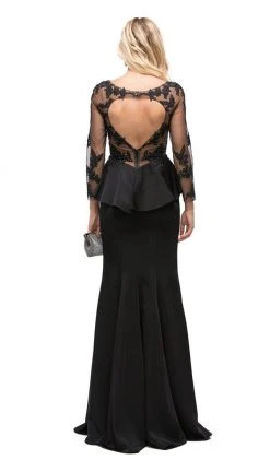 Dancing Queen - 9765 Attractive Lace Beaded Bodice Long Prom Dress