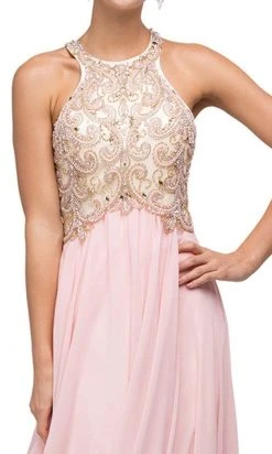 Dancing Queen - 9776 Chiffon Halter A-Line Evening Dress 10 Dancing Queen - 9776 Chiffon Halter A-Line Evening Dress