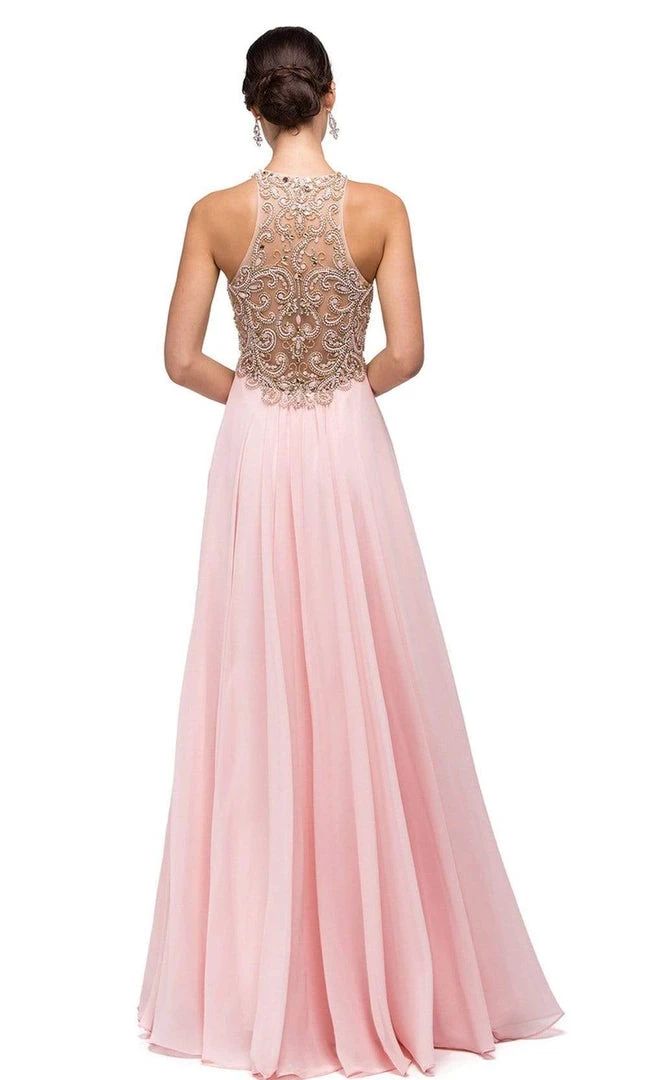 Dancing Queen - 9776 Chiffon Halter A-Line Evening Dress 4 Dancing Queen - 9776 Chiffon Halter A-Line Evening Dress