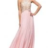 Dancing Queen - 9776 Chiffon Halter A-Line Evening Dress