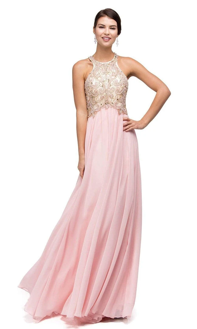 Dancing Queen - 9776 Chiffon Halter A-Line Evening Dress 3 Dancing Queen - 9776 Chiffon Halter A-Line Evening Dress