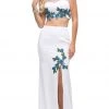 Dancing Queen - 9820 Floral Embroidered High Slit Two-Piece Prom Dress