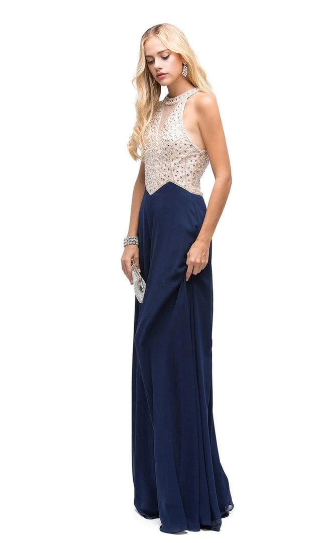 Dancing Queen - 9881 Bedazzled Halter A-line Evening Dress 5 Dancing Queen - 9881 Bedazzled Halter A-line Evening Dress