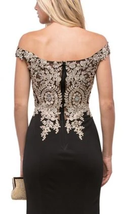 Dancing Queen - 9946 Embellished Off-Shoulder Evening Gown