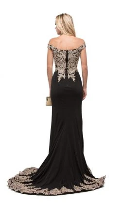 Dancing Queen - 9946 Embellished Off-Shoulder Evening Gown