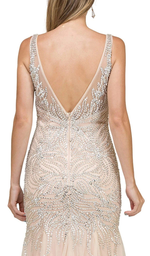 Dancing Queen - 9978 Embellished V-Neck Trumpet Prom Dress 6 Dancing Queen - 9978 Embellished V-Neck Trumpet Prom Dress