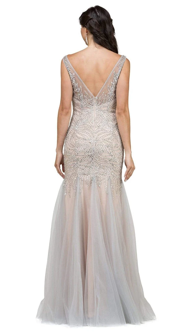 Dancing Queen - 9978 Embellished V-Neck Trumpet Prom Dress 8 Dancing Queen - 9978 Embellished V-Neck Trumpet Prom Dress